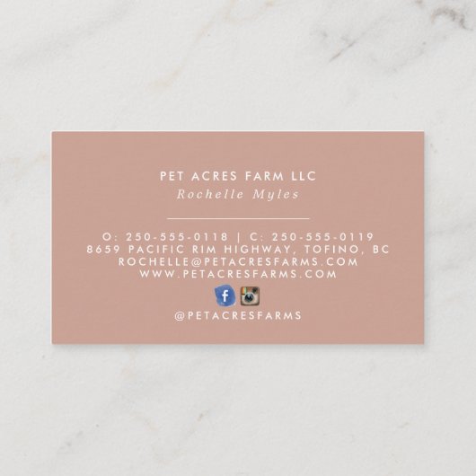 Dog Walker Pet Sitting Waterverf Visitekaartje (Achterkant)