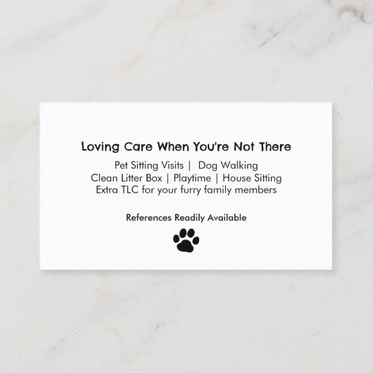 Dog Walker Pet Sitting Your Pet Lover Foto Visitekaartje (Achterkant)