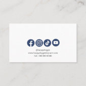 Dog Walker Pet Visitekaartje met marinepoot (Achterkant)