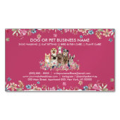 Dog Walker Petsitter Flower Veterinary Tekening Magnetisch Visitekaartje (Voorkant)