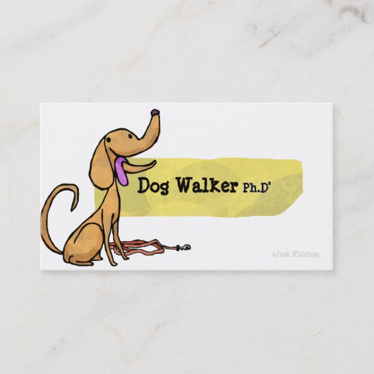 Dog Walker Ph.D. met Visitekaartje Leash (Voorkant)