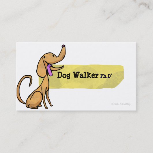Dog Walker Ph.D Visitekaartje (Voorkant)