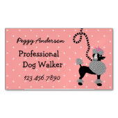 Dog Walker Podle Retro Modern 50s Pet Walking Magnetisch Visitekaartje (Voorkant)