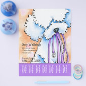Dog Walker Poodle Paars Aangepast scheurblad Flyer (Enkel)