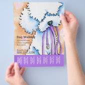 Dog Walker Poodle Paars Aangepast scheurblad Flyer (Hand)