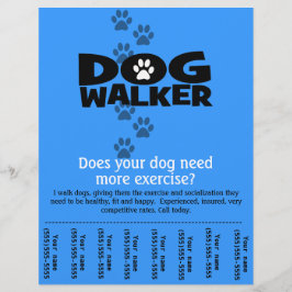 Dog Walker Promotionele sjabloon van het scheurbla Flyer