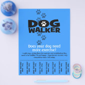 Dog Walker Promotionele sjabloon van het scheurbla Flyer (Enkel)