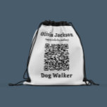 Dog Walker QR code business branding Koord Ba Trekkoord Rugzakje<br><div class="desc">Dog Walker extra grote QR code business branding.</div>