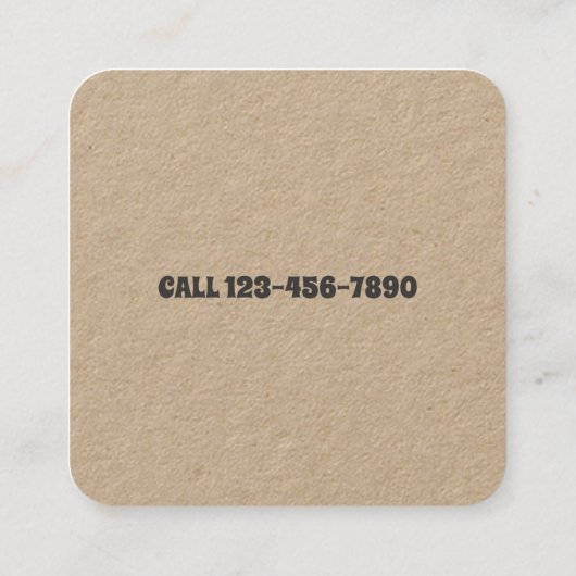 Dog Walker QR Code Vierkante Visitekaartje (Achterkant)