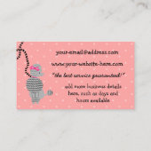 Dog Walker Retro Modern 50s Poodle Pet Walking Visitekaartje (Achterkant)