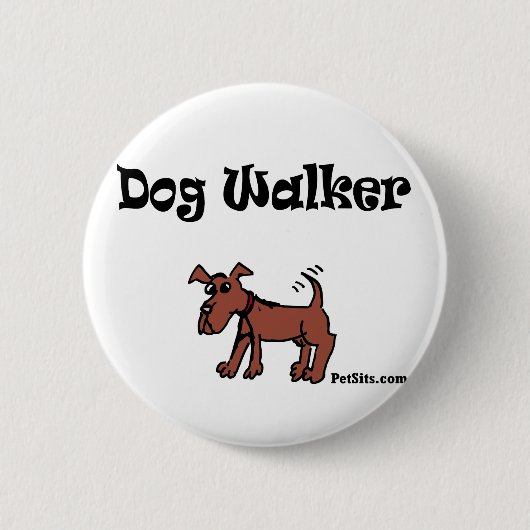 Dog Walker Ronde Button 5,7 Cm (Voorkant)