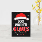 Dog Walker Santa Claus Christmas Matching Costume  Kaart (Gele Bloem)