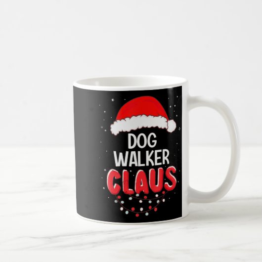 Dog Walker Santa Claus Christmas Matching Costume Koffiemok (Rechts)