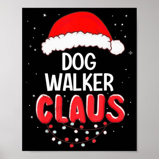 Dog Walker Santa Claus Christmas Matching Costume Poster (Voorkant)