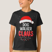 Dog Walker Santa Claus Christmas Matching Costume  T-shirt (Voorkant)