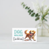 Dog Walker Schattige Happy Dog Pet Sitter Visitekaartje (Staand voorkant)