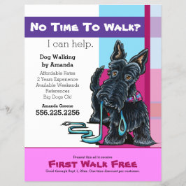 Dog Walker Scottie Pset Discount Coupon Ad Flyer