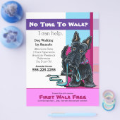 Dog Walker Scottie Pset Discount Coupon Ad Flyer (Enkel)
