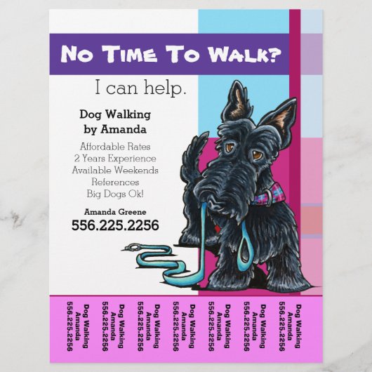Dog Walker Scottie Pset Specialized Tear Sheet Flyer (Voorkant)