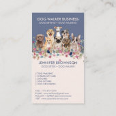 Dog Walker Service Free gift name blauw Visitekaartje (Achterkant)