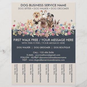 Dog Walker Service Ivory Marine Flyer