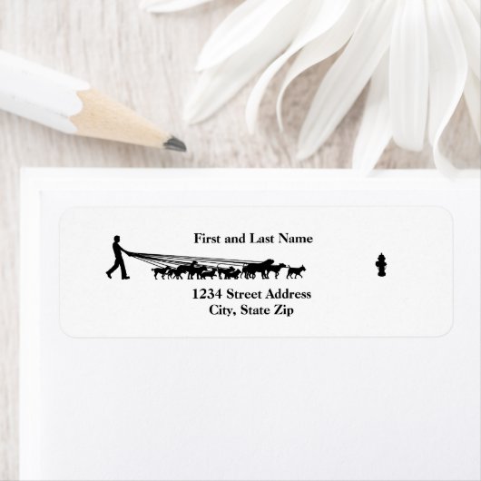 Dog Walker Silhouette Return Address Labels (Insitu)