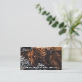 Dog Walker Sitting Daycare Service Visitekaartje (Staand voorkant)