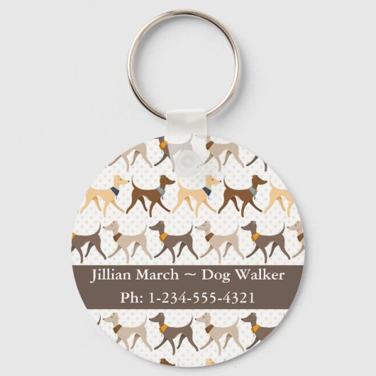 Dog Walker Sleutelhanger (Voorkant)
