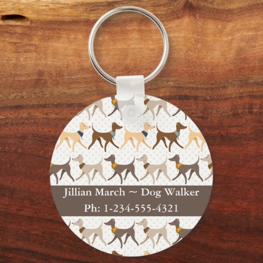 Dog Walker Sleutelhanger (Voorkant)