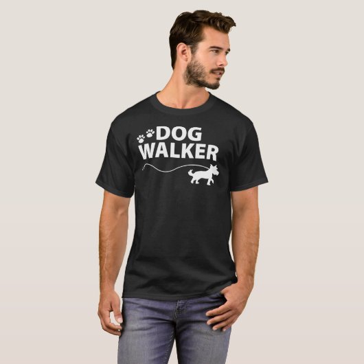 Dog Walker T-shirt (Voorkant volledig)
