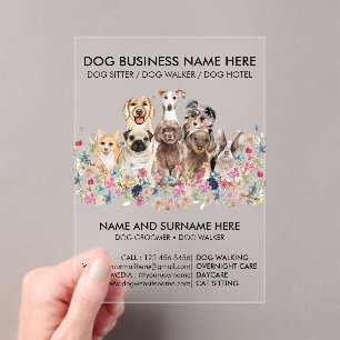 Dog Walker Transparant Acryl Uitnodigingen