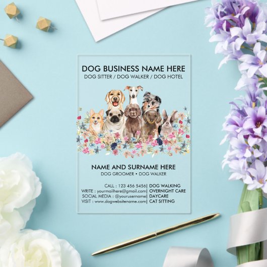 Dog Walker Transparant Acryl Uitnodigingen (Insitu (Huwelijk))