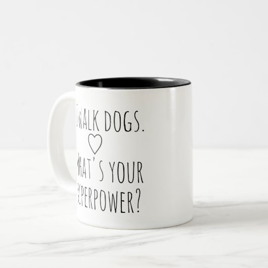 Dog Walker Tweekleurige Koffiemok (Voorkant links)