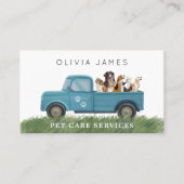 Dog walker van pet care service visitekaartje (Voorkant)