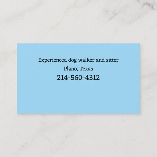 Dog Walker Visitekaartje (Achterkant)