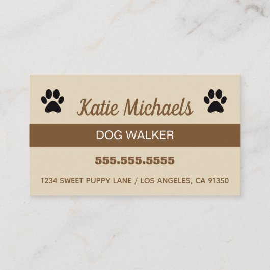 Dog Walker Visitekaartje (Achterkant)