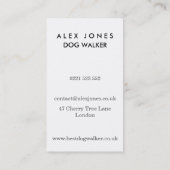 Dog walker visitekaartje (Achterkant)