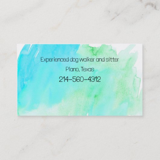 Dog Walker Visitekaartje (Achterkant)
