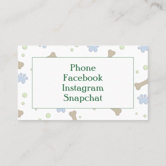 Dog Walker Visitekaartje (Achterkant)