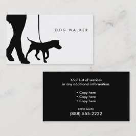 Dog walker visitekaartje B/W 3,5" x 2,0", 100 pack
