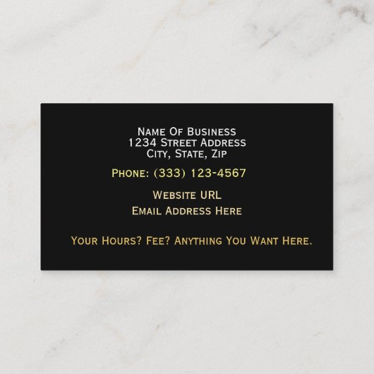 Dog Walker Visitekaartje met Golden Paw Print (Achterkant)