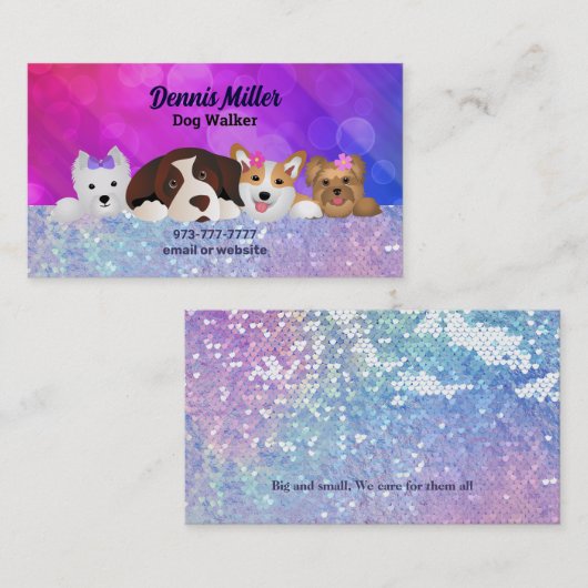 Dog Walker Visitekaartjes (Voorkant / Achterkant)