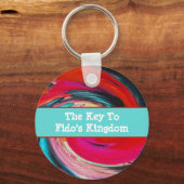 Dog Walker Vivid Swirled Tie Dye Pet Sitter Sleutelhanger (Voorkant)