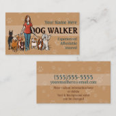 Dog Walker Volledig aanpasbaar visitekaartje (Voorkant / Achterkant)