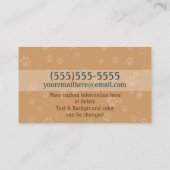 Dog Walker Volledig aanpasbaar visitekaartje (Achterkant)