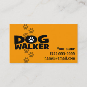 Dog Walker Volledig aanpasbare promo card _orang Visitekaartje