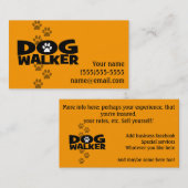 Dog Walker Volledig aanpasbare promo card _orang Visitekaartje (Voorkant / Achterkant)