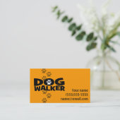 Dog Walker Volledig aanpasbare promo card _orang Visitekaartje (Staand voorkant)