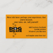 Dog Walker Volledig aanpasbare promo card _orang Visitekaartje (Achterkant)