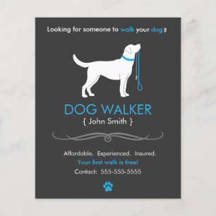 Dog Walker Walker Business Flyer Sjabloon Small